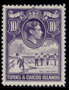 TURKS & CAICOS ISLANDS GVI SG205, 10s bright violet, LH MINT. Cat £32.