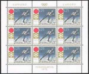 Yugoslavia 1089-1090 sheets,MNH.Michel 1447-1448. Olympics Sapporo-1972.Slalom.