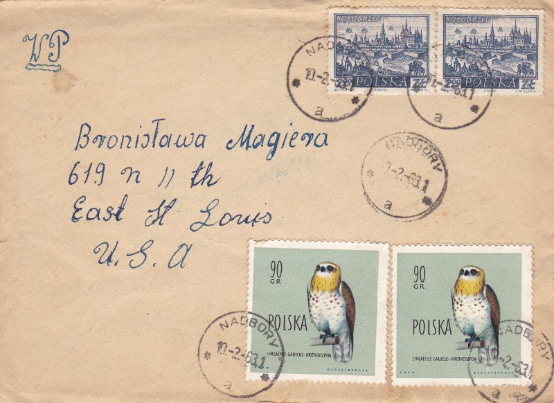 Poland 1969-72 15 Covers. Correspondence Warsaw to Illinois.With Content.