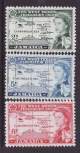 Jamaica-Sc#175-7- id6-unused og NH West Indies set-Omnibus-1958-