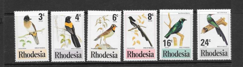 BIRDS - RHODESIA #375-380  MNH
