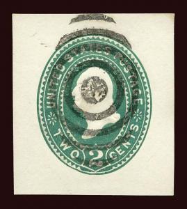 U311 cut square UPSS Die 88, white paper, ellipse target style cancel SOTN