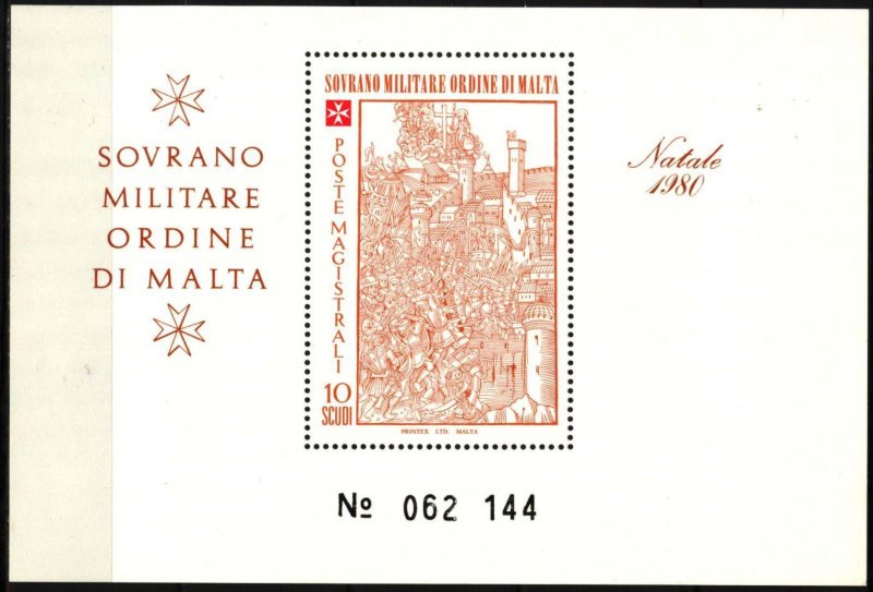 Order of Malta 1980 Christmas S/S MNH
