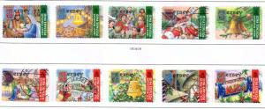 Jersey  Sc 1011-12a-e 2001 Christmas Singles stamp set used