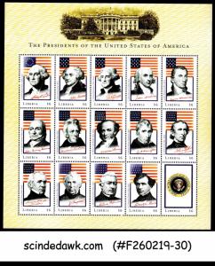 LIBERIA - THE PRESIDENTS OF THE UNITED STATES OF AMERICA - MIN/SHT MNH