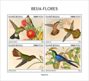 GUINEA BISSAU - 2022 - Hummingbirds - Perf 4v Sheet - Mint Never Hinged