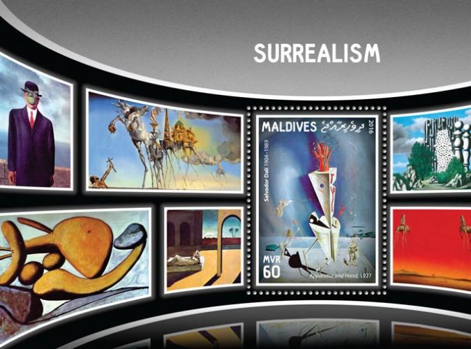 MALDIVES 2016 SHEET SURREALISM ART PAINTINGS mld16905b