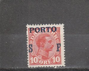 Denmark  Scott#  J8  MH  (1921 Postage Due)