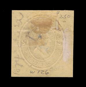 GENUINE & EXCEPTIONALLY NICE SCOTT #W126 WRAPPER CUT SQUARE 1874 2₵ BROWN ON MAN