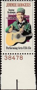 # 1755 MINT NEVER HINGED ( MNH ) JIMMIE RODGERS AND LOCOMOTIVE