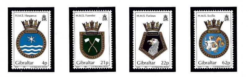 Gibraltar 587-90 MNH 1991 Royal Navy Ship Crests