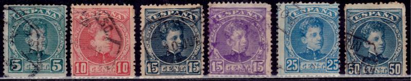Spain, 1901-05, Alfonso XIII, w/control numbers, used