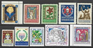 1936/57 Iceland Jolin Xmas Seal Group 10 Diff. F/VF-NH, minor imperfections-