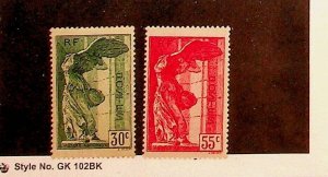 FRANCE Sc B66-67 NH ISSUE OF 1937 - WINGED VICTORY