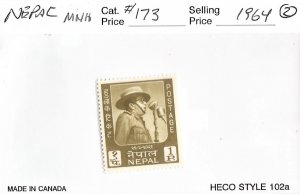 NEPAL - SC #173 - MINT NH ON 102 CARD - 1964 - Item NEPAL018
