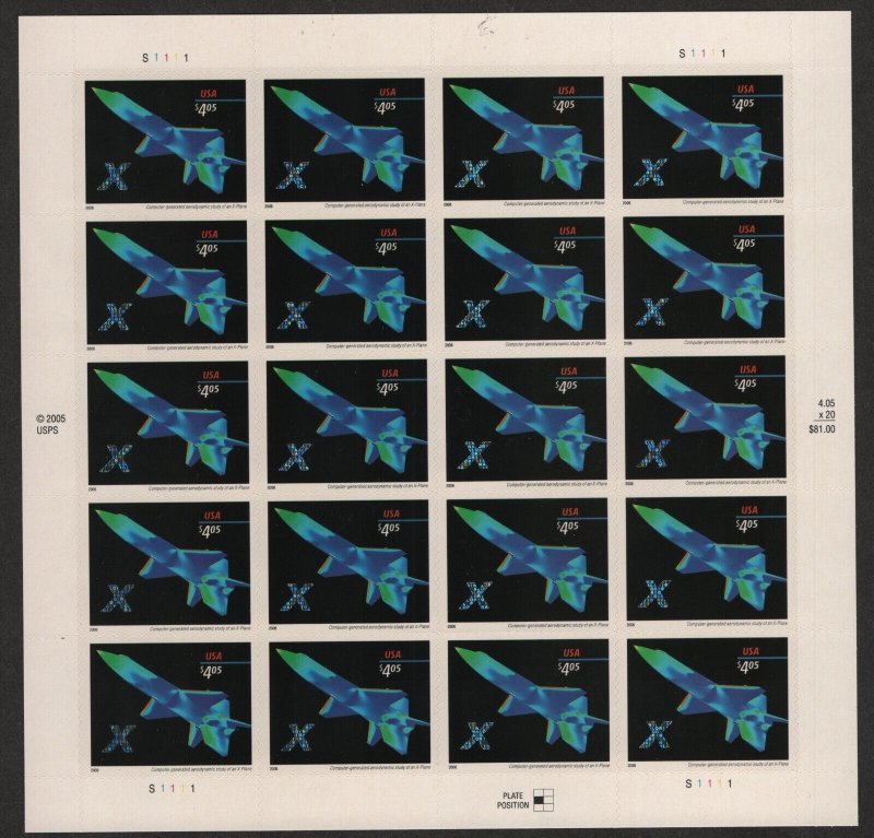 US Sc#4018 M/NH/XF pane of 20, Cv. $160