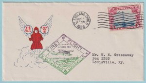 UNITED STATES FIRST FLIGHT COVER - 1928 FROM CLEVELAND OHIO - CV381