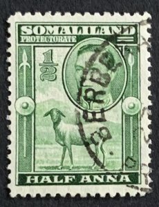 SOMALILAND PROTECTORATE 1938 SHEEP DEFINITIVE HALF ANNA SG93 FINE USED