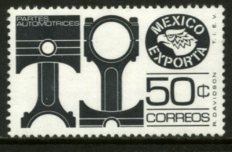 MEXICO Exporta 1167, 50¢ PISTONS, SLATE BLUE Wmkd Fosfo Paper 2 MINT, NH. F-VF.