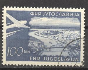 Yugoslavia 1951 Airmail 100 Dinar, VF ++ used, no faults