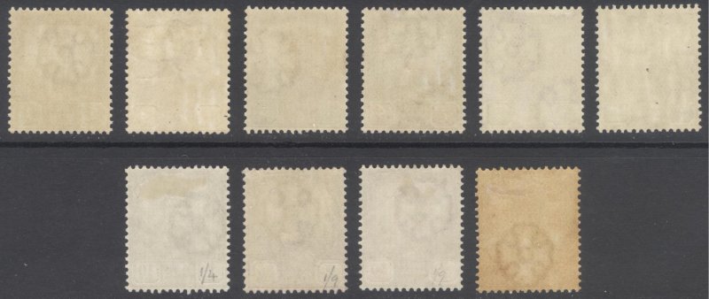 Malaya Johore 1904 1c-$1 Ibrahim Wmk Rosette Scott 59-68 SG 61-70 MLH Cat $153