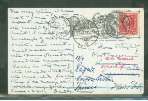 US  2c stamp postmarked Niagara Falls, NY, Aug. 8.1910 to Germany, Lots of instructional marking added along the way.  Nice over