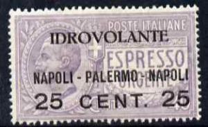 Italy 1917 Air 25c on 40c violet mounted mint SG 103