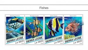 Sierra Leone - 2018 Fish on Stamps - 5 Stamp Sheet - SRL18511a