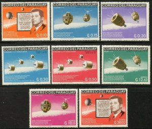 PARAGUAY Sc#994-1001 1966 Kennedy Anniversary-Satellites Complete Mint NH