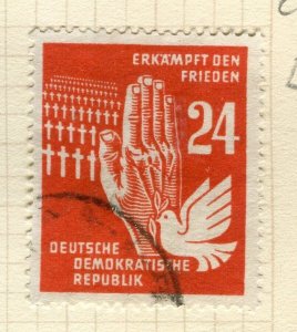 EAST GERMANY; 1950 early Day of Peace issue fine used 24pf. value