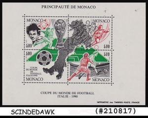 MONACO - 1990 WORLD CUP of FOOTBALL / SOCCER - Miniature sheet MNH