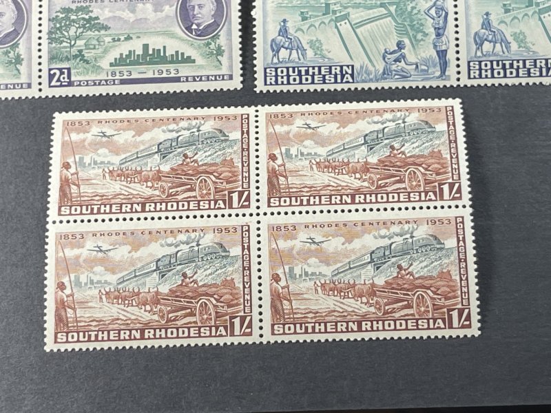 SOUTHERN RHODESIA # 74-78-MINT/NEVER HINGED--COMPLETE SET OF BLOCKS OF 4--1953