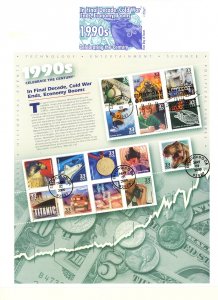 USA 1998-2000 CELEBRATE THE CENTURY Set of 10 Sheet Each on FDC Sc 3182-3191 VFU