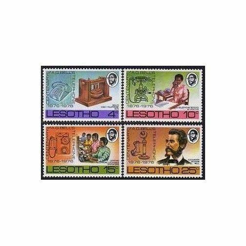 Lesotho 217-220,MNH.Michel 217-220. Telephone-100,1975.Alexander Graham Bell.