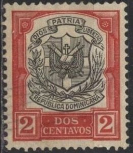 Dominican Republic 180 (used) 2c arms, carmine & black (1911)