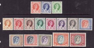 Rhodesia & Nyasaland-Sc#141-55- id7-unused VLH QEII set-1954-56-Please note #148