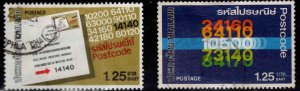 Thailand  Scott 1023-1024 Used Postal Code stamp set