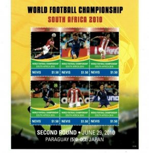Nevis - 2010 - World Cup Second Round - Sheet of Six  - MNH