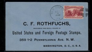 USA #242 Very Fine Used On Cover To Washington DC Addressed To Stamp Dealer