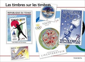 Chad - 2021 Stamps on Stamps, Olympics - Stamp Souvenir Sheet - TCH210617b