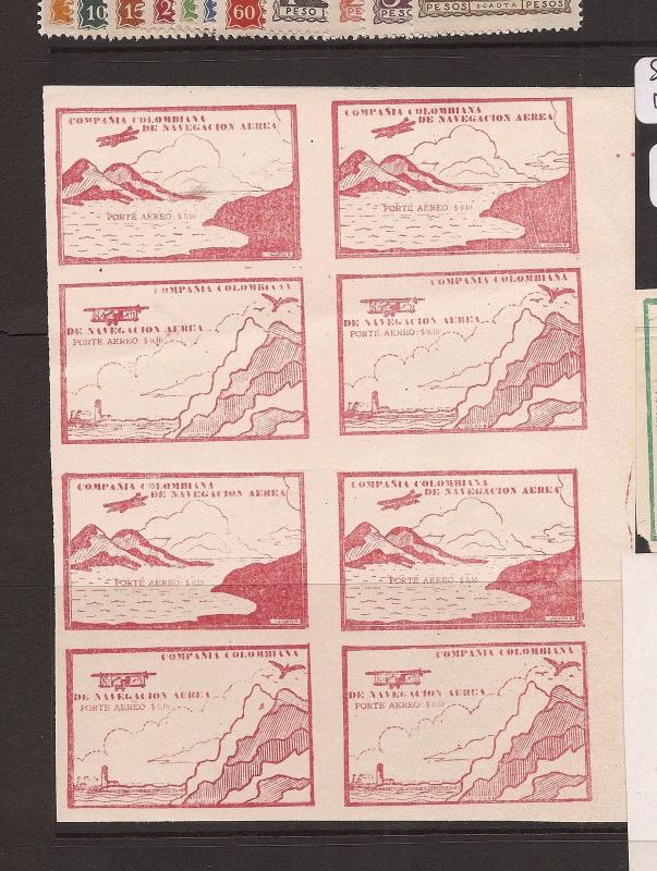 Colombia A/M SC C11, block of 8 MNH (6cdt)