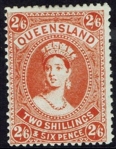 QUEENSLAND 1907 QV CHALON 2/6 WMK CROWN/A 