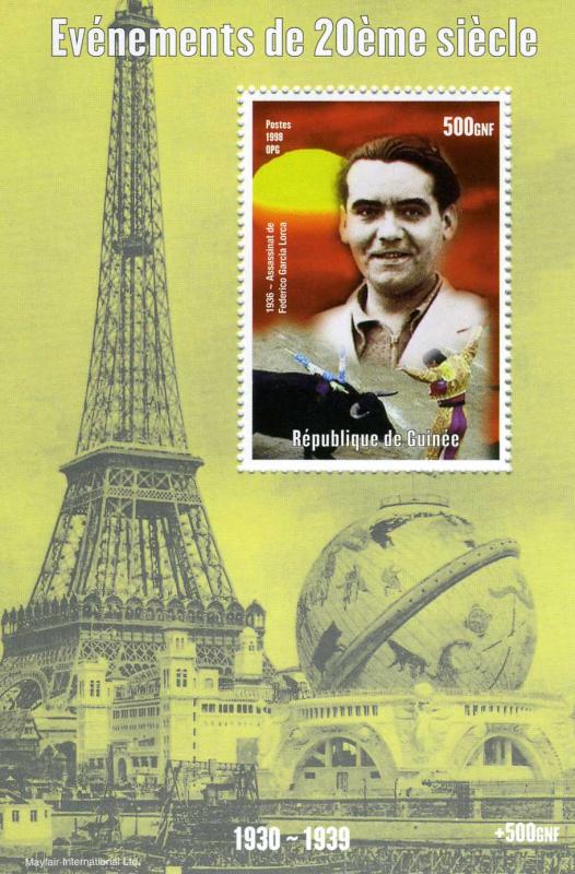 Guinea 1998 Events 1930/1939 GARCIA LORCA s/s Perforated Mint (NH)