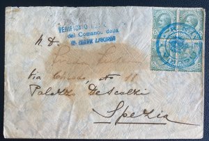 1910s RN Liguria Italian Navy Cover To Spezia Italy