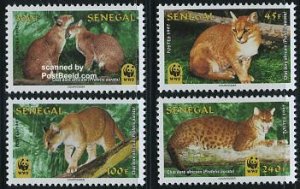 Senegal 1997, African gold cat, WWF 4v, MNH