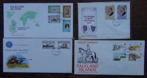 Falkland Island 1973 RSW 1976 Sheep 1983 Games on FDC