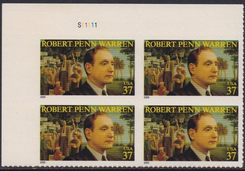 3904 Robert Warren Plate Block MNH