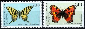 ANDORRA FRENCH 1994 FAUNA Animals Insects: Butterflies. Complete set, MH