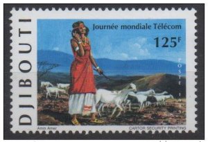 1999 Djibouti Mi. 674 New MNH World Telecom Goats Donkey Day RARE!-