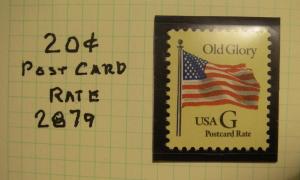 Scott 2879, Black G (20c) Postcard Rate, MNH Beauty